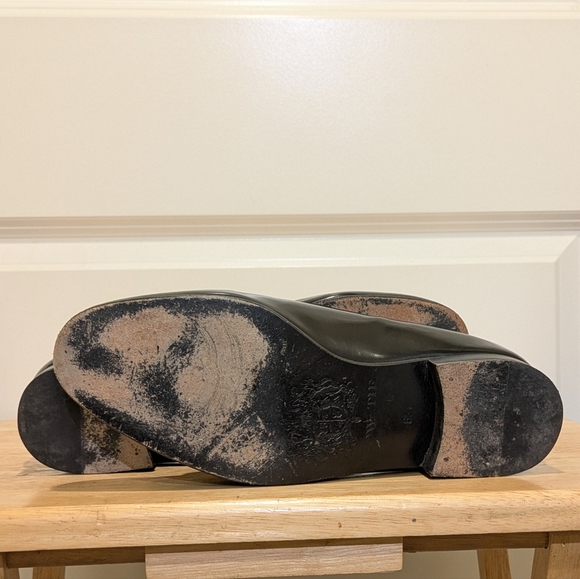 Bow-Tie 6 1/2 Men's Leather Loafers with Black Bows and Skull and Crossbones - Picture 10 of 16